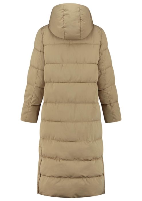Kunstmatig Peuter Ontoegankelijk Vita gewatteerde lange dames jas in een zandkleur | Circle Of Trust  official webshop