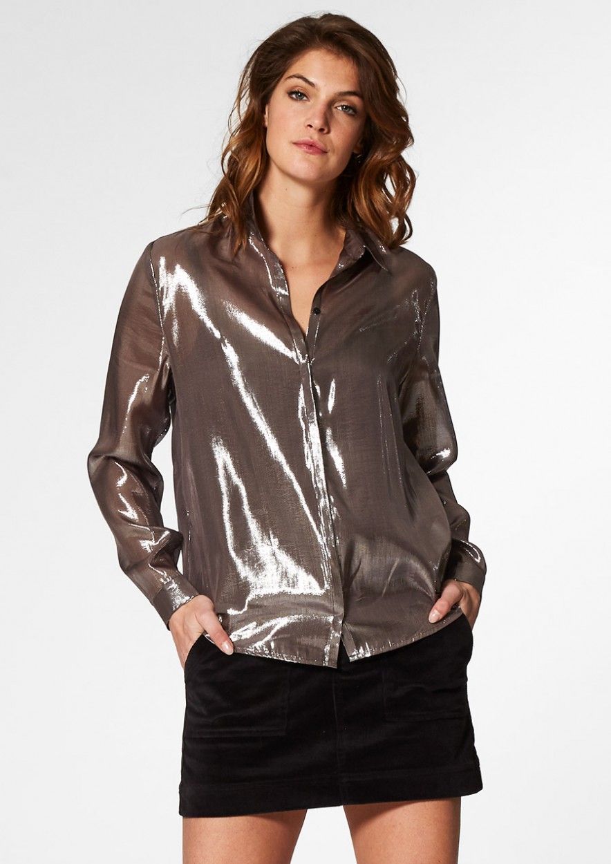 rook huwelijk transmissie Nora metallic zilverkleurige blouse voor dames | Circle Of Trust official  webshop