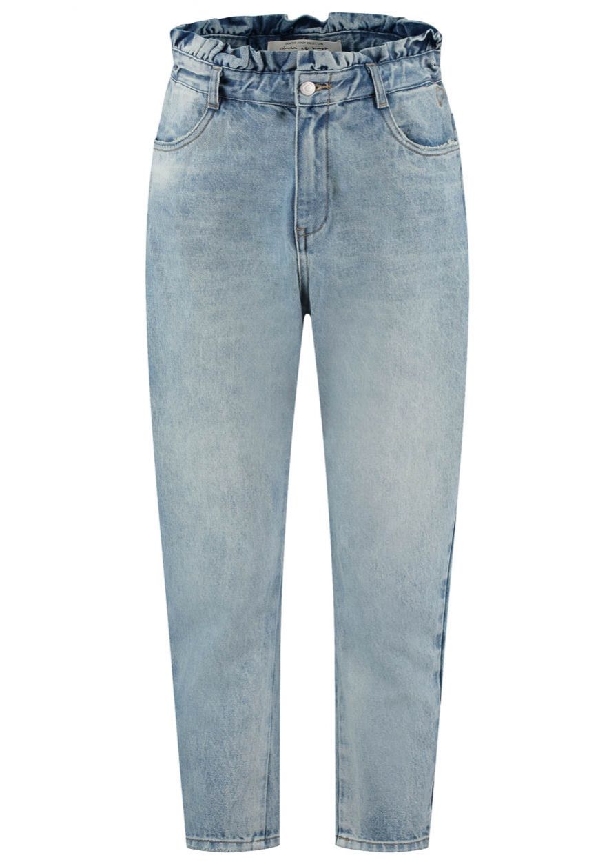 Vervoer Arne Manifestatie Ruby lichtblauwe high-rise baggy fit jeans met ruche detail voor dames |  Circle Of Trust official webshop