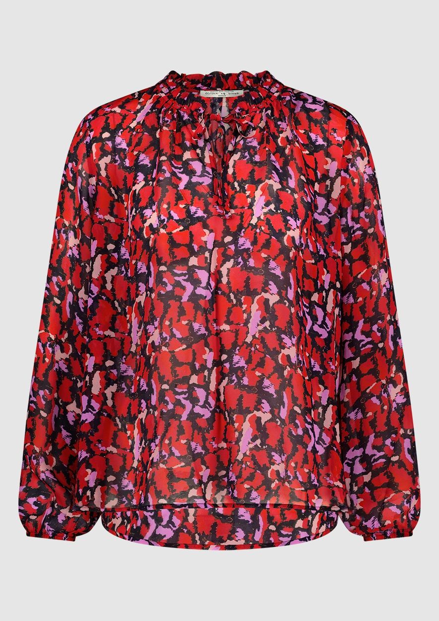 Probleem Sceptisch paus Zenna chiffon blouse met rood-roze all-over print voor dames | Circle Of  Trust official webshop