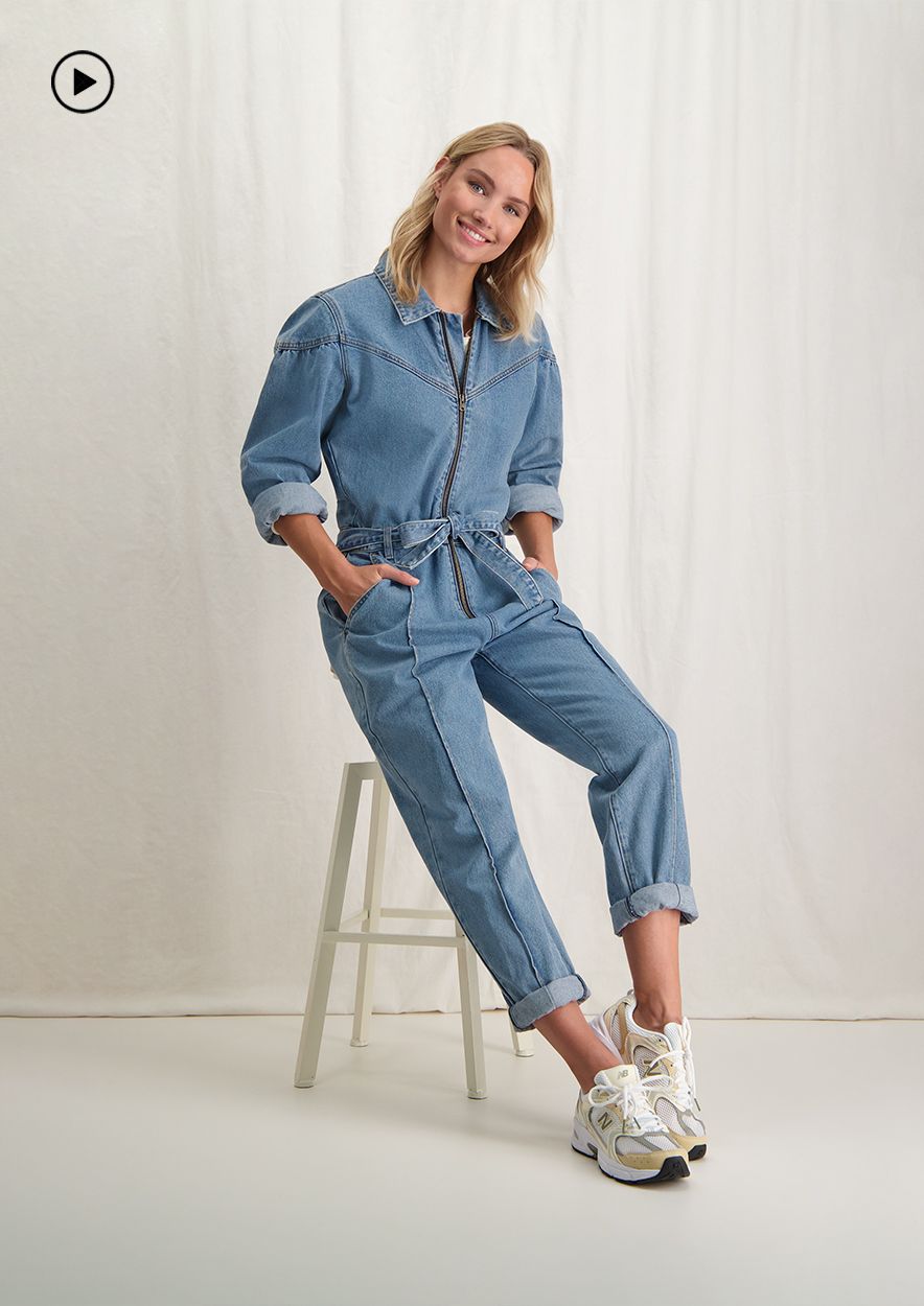 Laster Eigenaardig Ontvanger Levy blauw denim jumpsuit met een loose fit voor dames | Circle Of Trust  official webshop